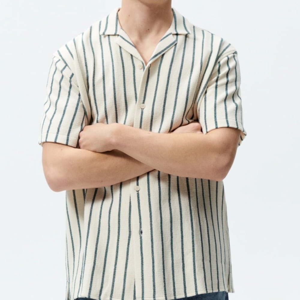 Zara "STRUCTURED STRIPED SHIRT" Size Large